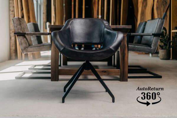 Buffalo chaise en cuir avec base pivotante en acier Cooper-W