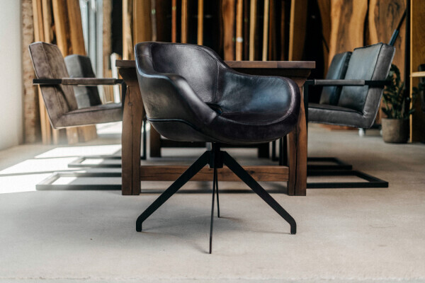 Buffalo chaise en cuir avec base pivotante en acier Cooper-W - Avis 6