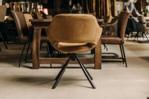 Chaise en cuir pivotante avec rotation à 360 degrés