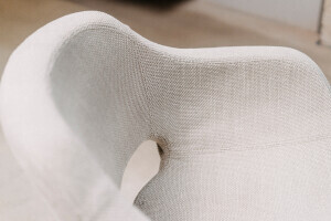 Vue détaillée de la coque d'assise Cooper revêtement en textile