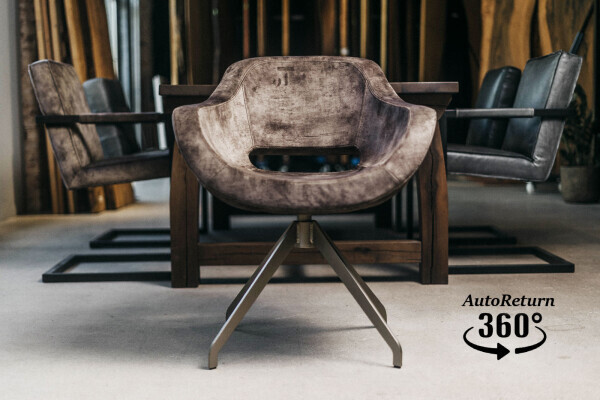Chaise coque pivotante en velours - Mod&egrave;le Cooper-W