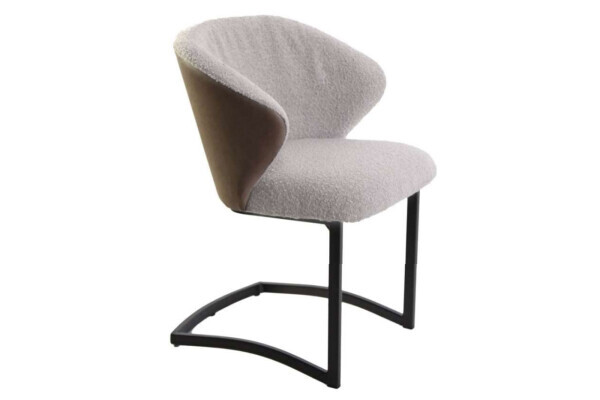 Chaise en cuir avec assise en textile Jane-U