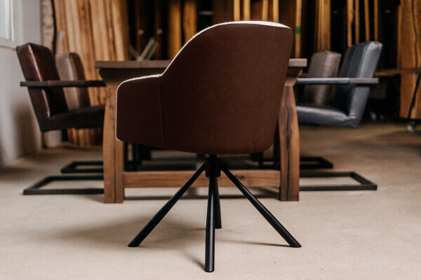 Chaise coque avec design hybride cuir-tissu Milo-G - Avis 4