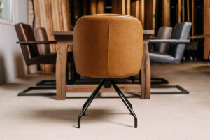 Chaise pivotante en cuir véritable design moderne