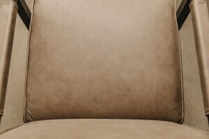 Vue détaillée de l'assise de la chaise en cuir véritable - 6