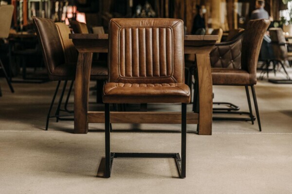 Chaise en cuir style industriel &agrave; bascule Savannah - Avis 6