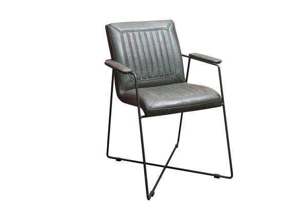 Chaise avec accoudoirs en cuir v&eacute;ritable Buffalo - Avis 12