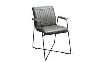 Chaise avec accoudoirs en cuir v&eacute;ritable Buffalo - Avis 10
