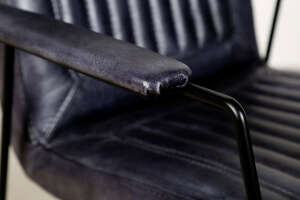 Chaise avec accoudoirs en cuir v&eacute;ritable Buffalo - Avis 8