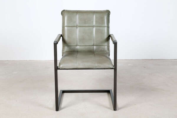 Chaise en cuir avec design &agrave; oscillation libre Alexis