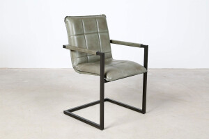 Chaise en cuir avec design &agrave; oscillation libre Alexis - Avis 3